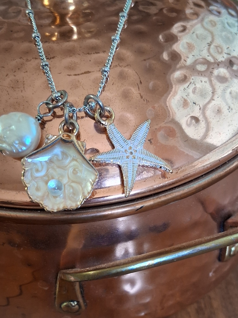 Brighton Cape Cod Retired Shell, Starfish & Pearl Necklace - Picture 5 of 5